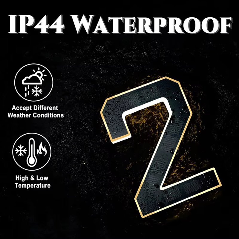 Outdoor Power Number - 12CM Solar-Powered Outdoor House Number Light,