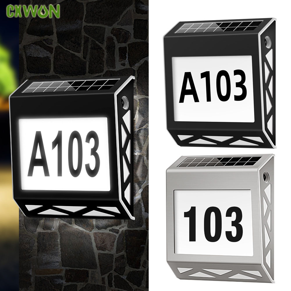 Outdoor Power Number - Solar Powered Door Sign Light Road
