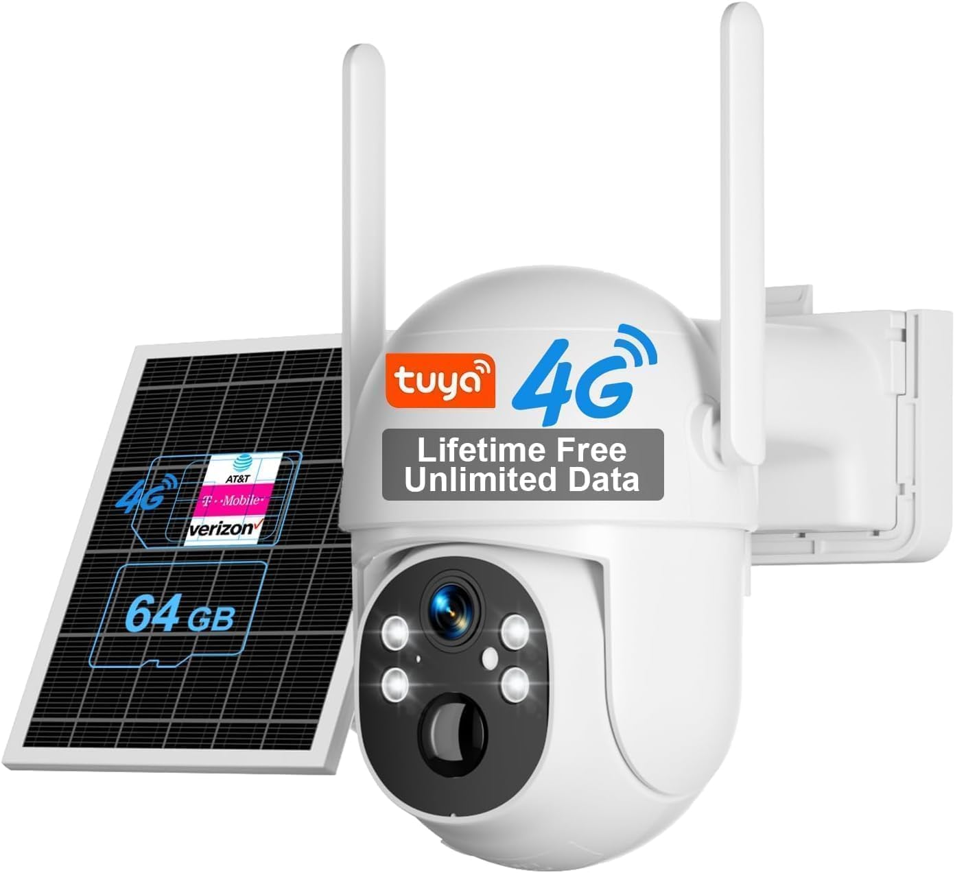 Outdoor Power Unlimited - Solar-Powered 4G LTE Cellular Security Camera,