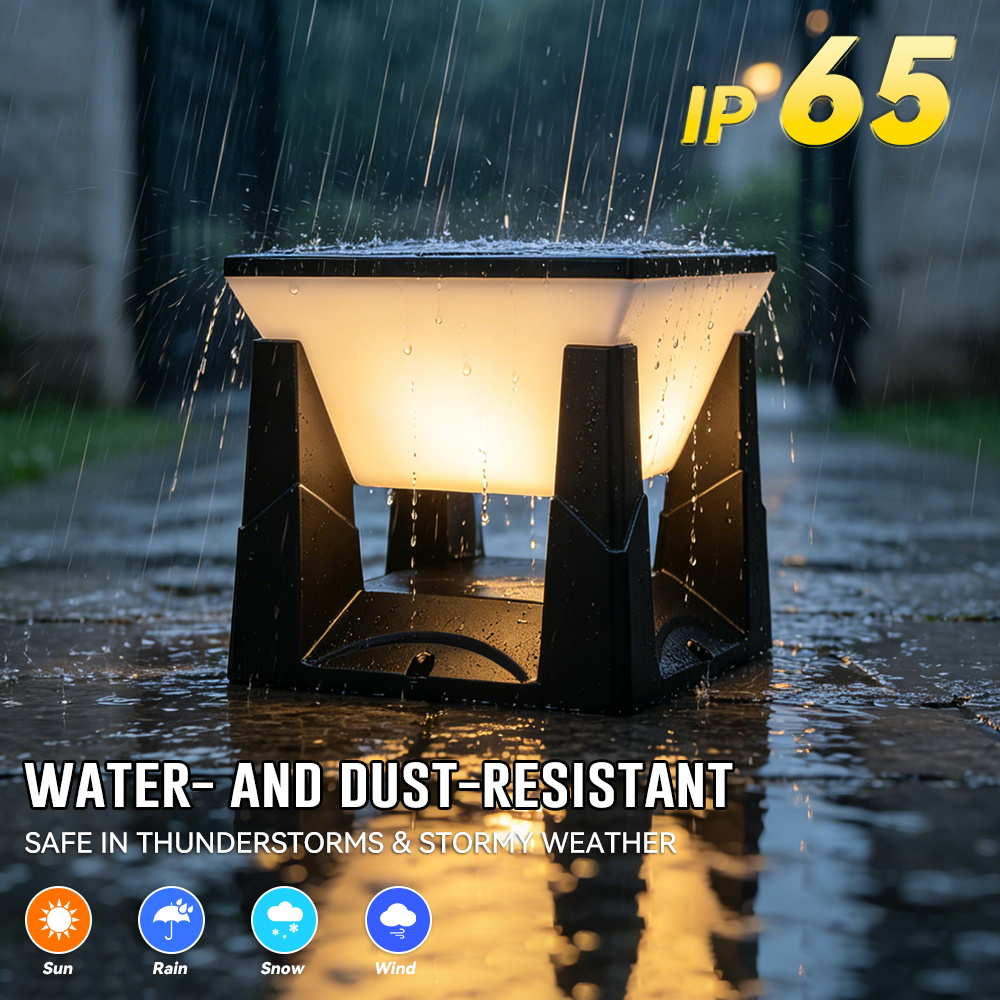 Outdoor Power Post - 3-Color Solar Post Light IP65 Waterproof