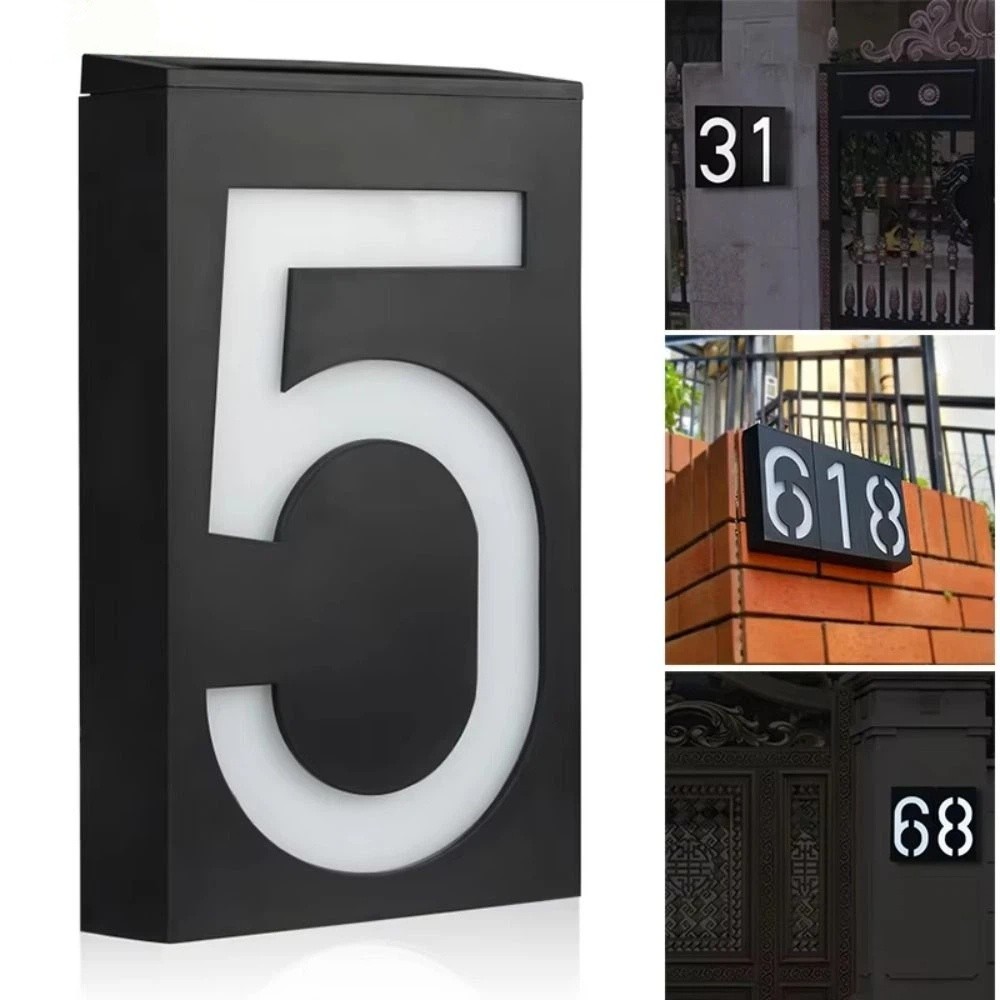 Outdoor Power Number - Easy Install Solar LED House Number