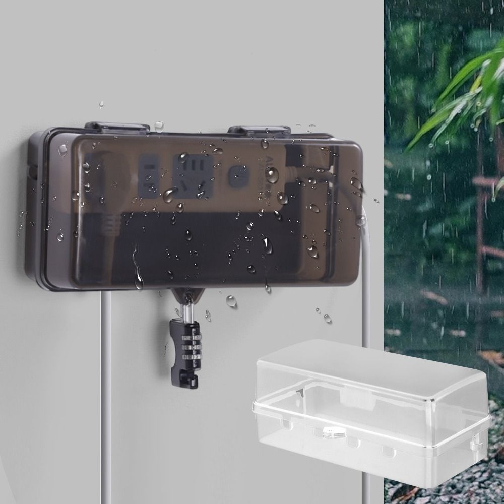 Outdoor Power Lead Cover - Portable Plastic Plug Box Anti-theft Waterproof
