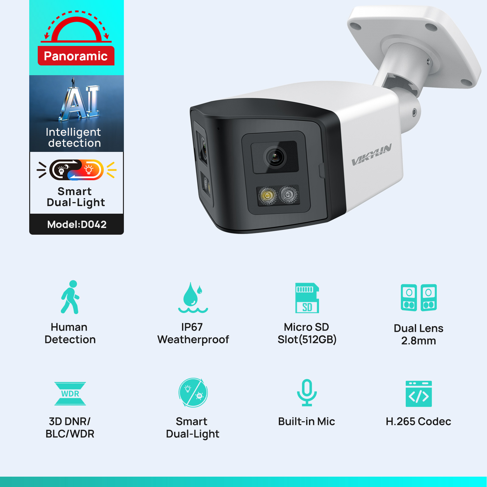 VIKYLIN 170° Panoramic Securit - огляд і ціна Outdoor Power Post
