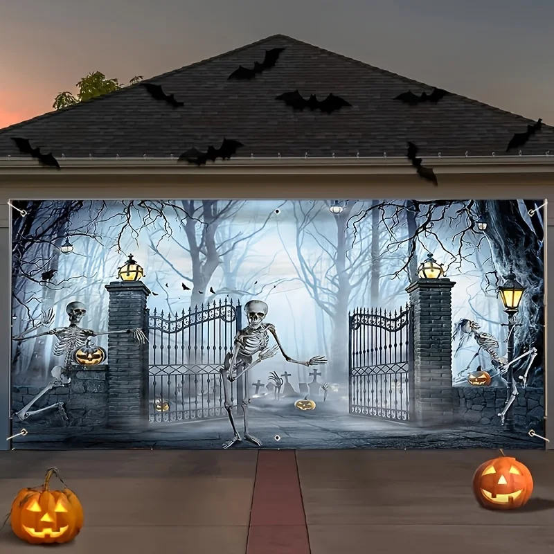 No Power Halloween Garage Door - огляд і ціна Outdoor Power Garage