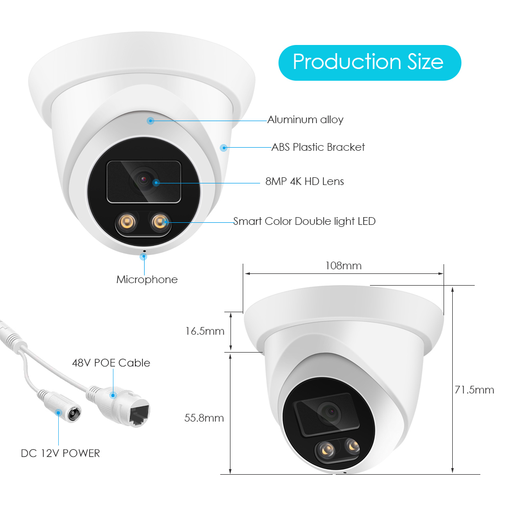 New 4K 8MP IP Camera Audio Out - огляд і ціна Outdoor Power Wire