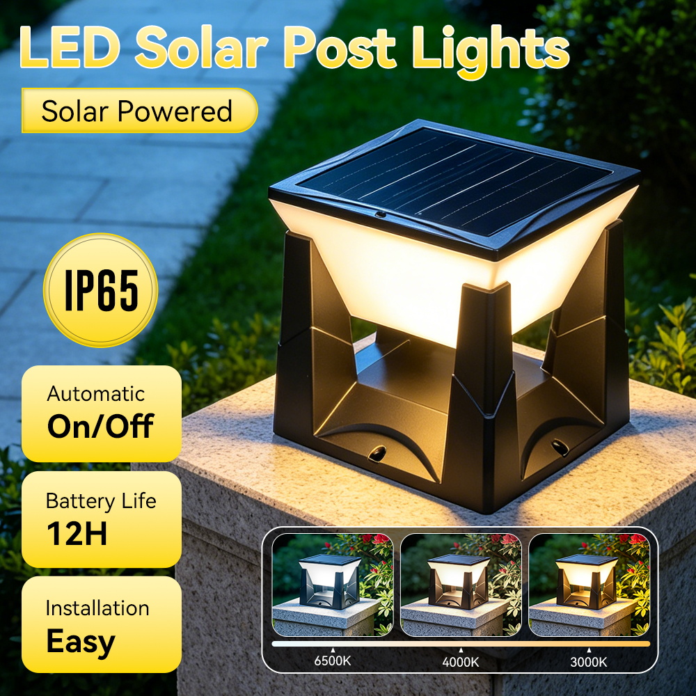 3-Color Solar Post Light IP65  - огляд і ціна Outdoor Power Post