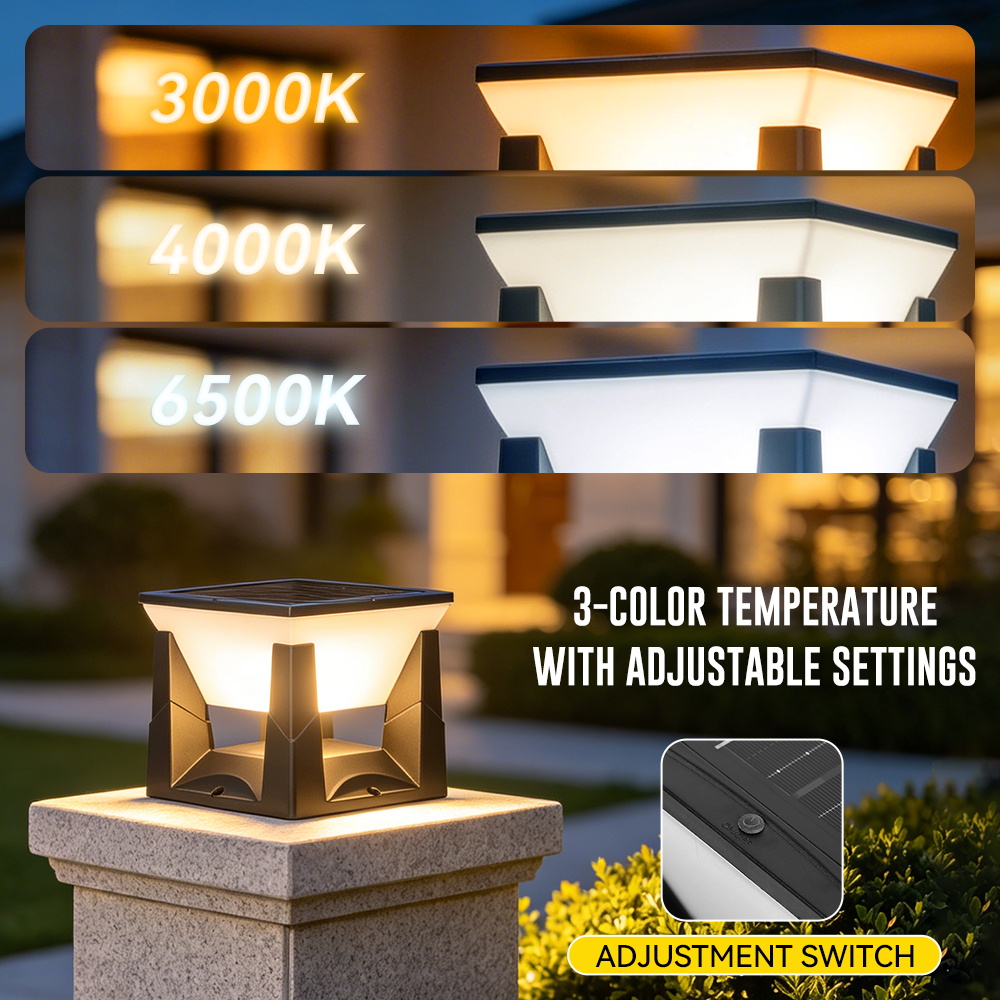 3-Color Solar Post Light IP65  - огляд і ціна Outdoor Power Post