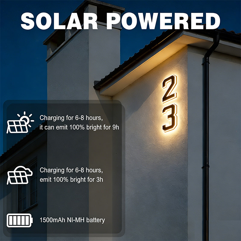 Solar Powered House Number Sig - огляд і ціна Outdoor Power Number
