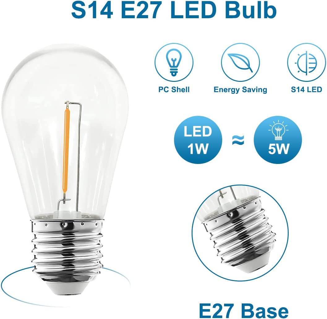 10pack S14 Dimmable Filament B - огляд і ціна Outdoor Power Lead Cover