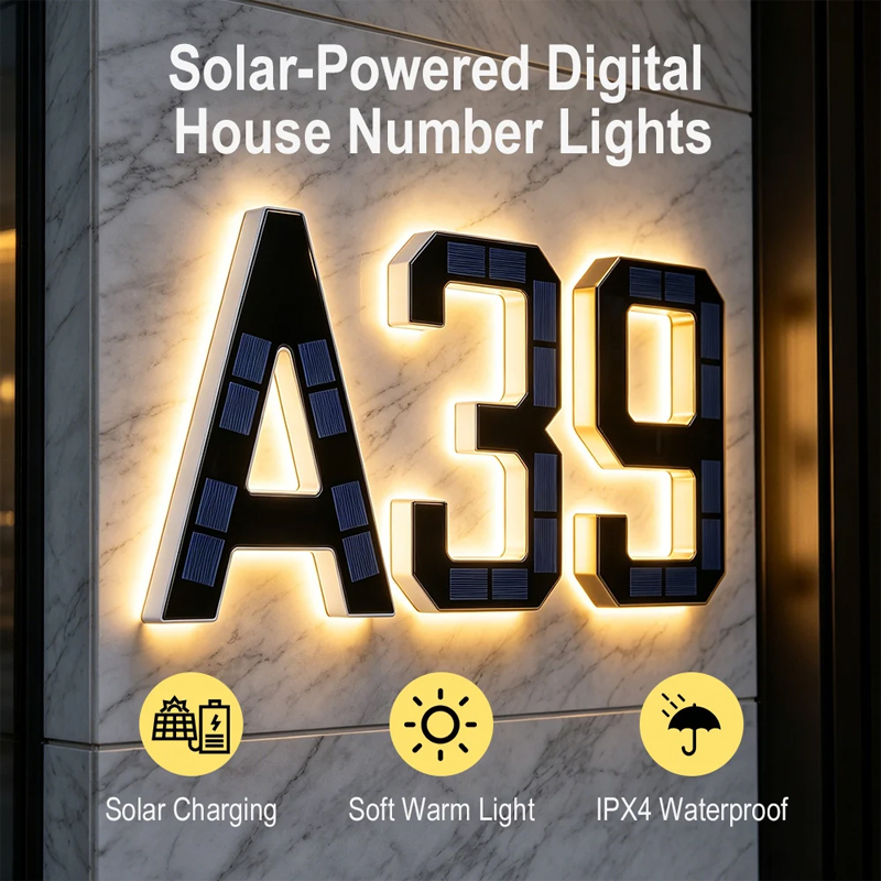12CM Solar-Powered Sensor LED  - огляд і ціна Outdoor Power Number