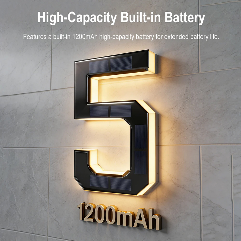 12CM Solar-Powered Sensor LED  - огляд і ціна Outdoor Power Number